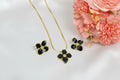 Schmuckset Blume schwarz